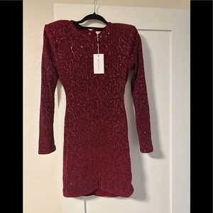 Kloss Mini Dress in Maroon Red